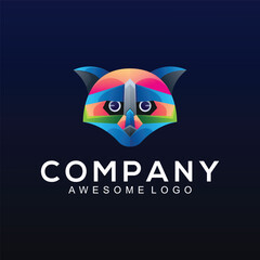 Logo illustration raccoon gradient colorful style