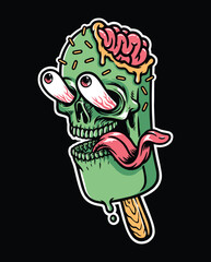 ice cream skull illustration