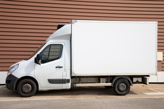 craftsman panel white cargo van with blank advertisement space