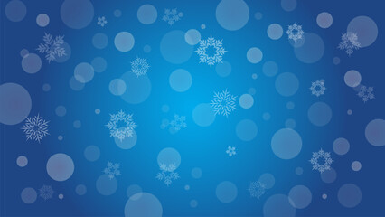 Obraz na płótnie Canvas クリスマス風のキラキラした雪模様の青いベクター背景画像