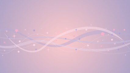 キラキラした星が輝くピンクと紫のウェーブのベクター背景画像