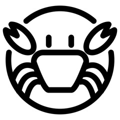 星座、蟹座を表すラインスタイルのアイコン