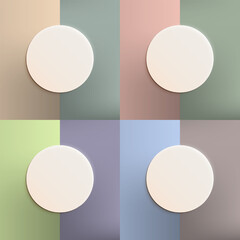 Clean and Contemporary Top View Podium Design with Soft Pastel Tones.