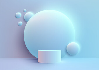 Elegant Vector Illustration of a 3D Realistic Showcase Podium. Graphic Design Mockup