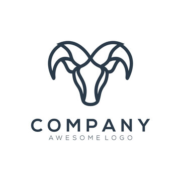 Goat Logo line art illustration
