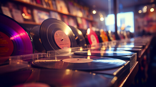 懐かしいレコード店のイメージ　Generative AI