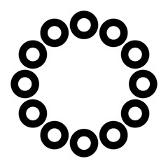 十二、12個、丸、円を表すラインスタイルのアイコン