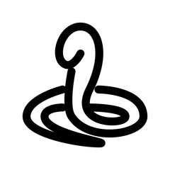 十二支、巳、蛇を表すラインスタイルのアイコン