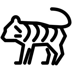 十二支、寅、虎を表すラインスタイルのアイコン