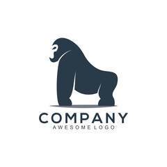 gorilla silhouette logo vector