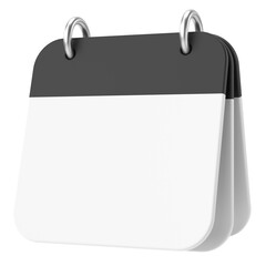 Empty calendar. 3D calendar. 3D illustration.