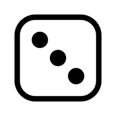 サイコロ、3を表すラインスタイルのアイコン