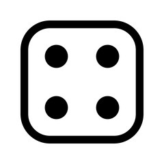 サイコロ、4を表すラインスタイルのアイコン
