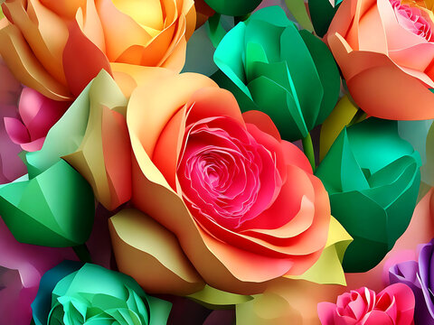 Colorful Roses Wallpaper Hd