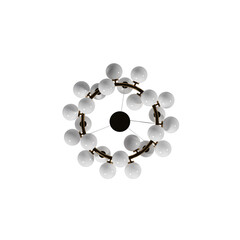 chandelier on the ceiling isolated on white background, hanging lamp, pendant light, 3D illustration, cg render