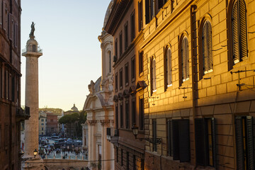 Fototapeta na wymiar Lever du jour Piazza Venezia à Rome
