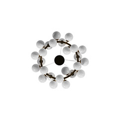 chandelier on the ceiling isolated on transparent background, hanging lamp, pendant light, 3D illustration, cg render
