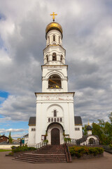 Fototapeta na wymiar Church of Ouara the Martyr in Vyoshki. City of Dolgoprudny, Russia