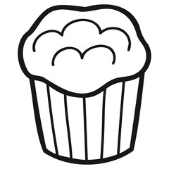 isolate black and white bakery cupcake