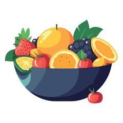 Fresh nature fruits mix in a bowl