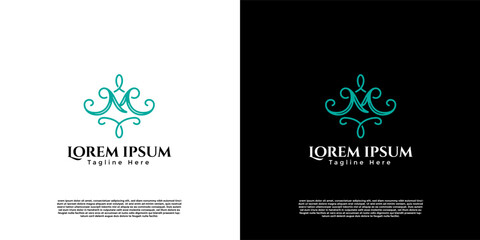 Vector Ornament M letter logo