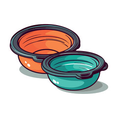 Kitchen utensils in cute cartoon design