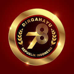 Happy Indonesia independence day, 17 Agustus 2023 Vector number logo design. 