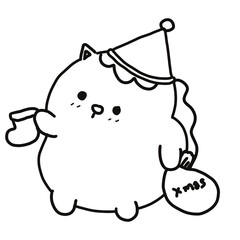 Christmas Unicorn hands drawn 