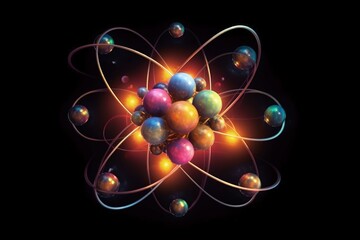 Atomic nucleus electrons neutrons protons. model shows that an atom is mostly empty space, with electrons orbiting a fixed, positively charged nucleus in set, predictable paths.