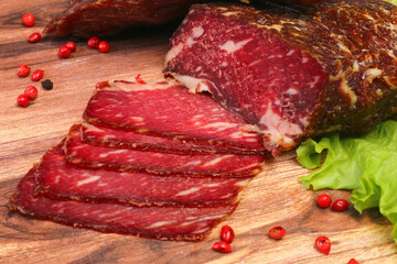 dry-cured meat and vegetables, bon appetit