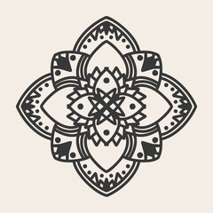 Obraz premium Abstract Mandala. Circular pattern in form of mandala for Henna, Mehndi, tattoo, decoration. Oriental pattern, vector illustration.