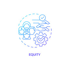 Equity blue gradient concept icon. Social justice. Gender equality. Human right. Diversity and inclusion. Equal opportunity abstract idea thin line illustration. Isolated outline drawing