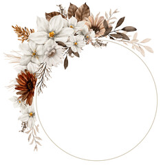 Autumn Flower Frame watercolor