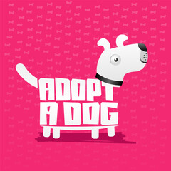 Adopt a Dog, Vector icon lettering with dog shape, adoption concept.