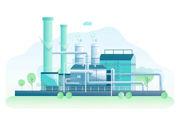 Green hydrogen production. Renewable energy source. H2 fuel plant.AI generated