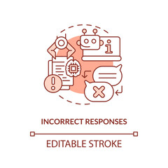 2D thin line blue icon representing incorrect responses, isolated customizable vector illustration, AI in education.