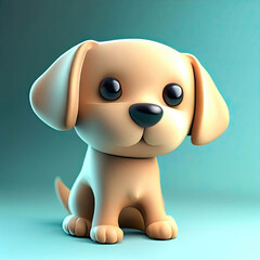 Dog cute 3D style creative AI design