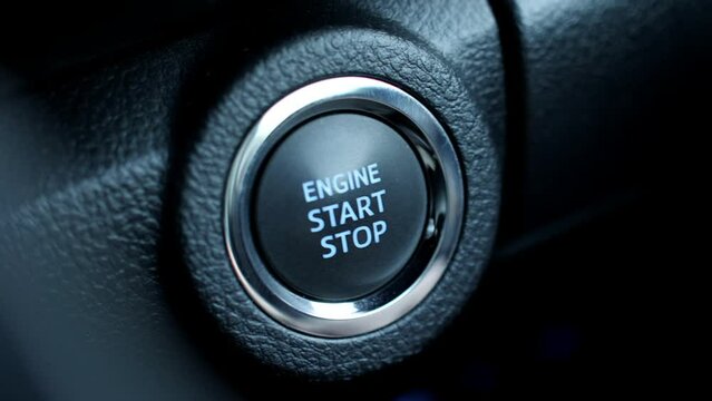 Close up shot of an Engine Start-stop button