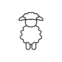 Sheep cute icon with empty face in outline mode. Vector illustration in trendy style. Editable graphic resources for many purposes.