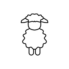 Sheep cute icon with empty face in outline mode. Vector illustration in trendy style. Editable graphic resources for many purposes.