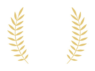 Golden laurel wreath frame with leafy branches