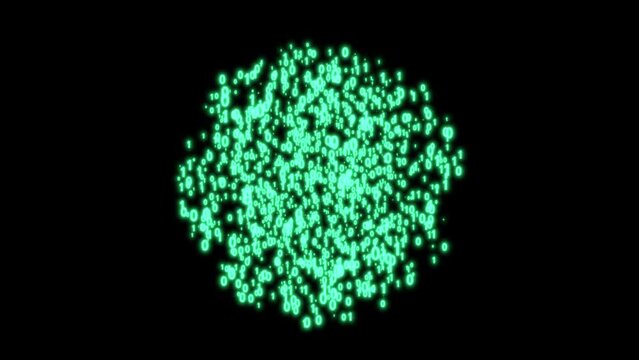 Digital binary data sphere. seamless loop.