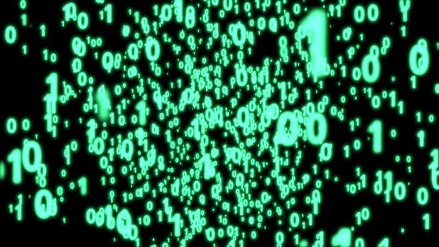 Digital binary data sphere. seamless loop.