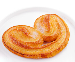 Palmier a french puff pastry in palm leaf shape
