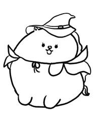 Halloween unicorn hands drawn 