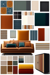 Elements of interior the style of 90 s vintage.