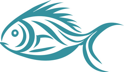 Vector logo with an artistic performance interpretation of a fish symbol
