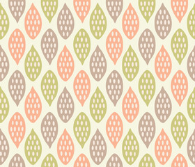 Japanese Pastel Leaf Motif Vector Seamless Pattern