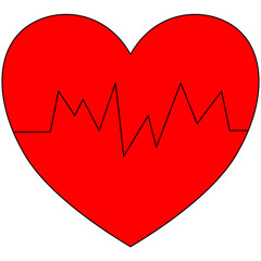 heart with heart rate inside illustration 