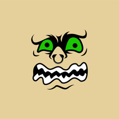 Cartoon Monster Faces. Vector art illustration for monster face character. Vector eps 10